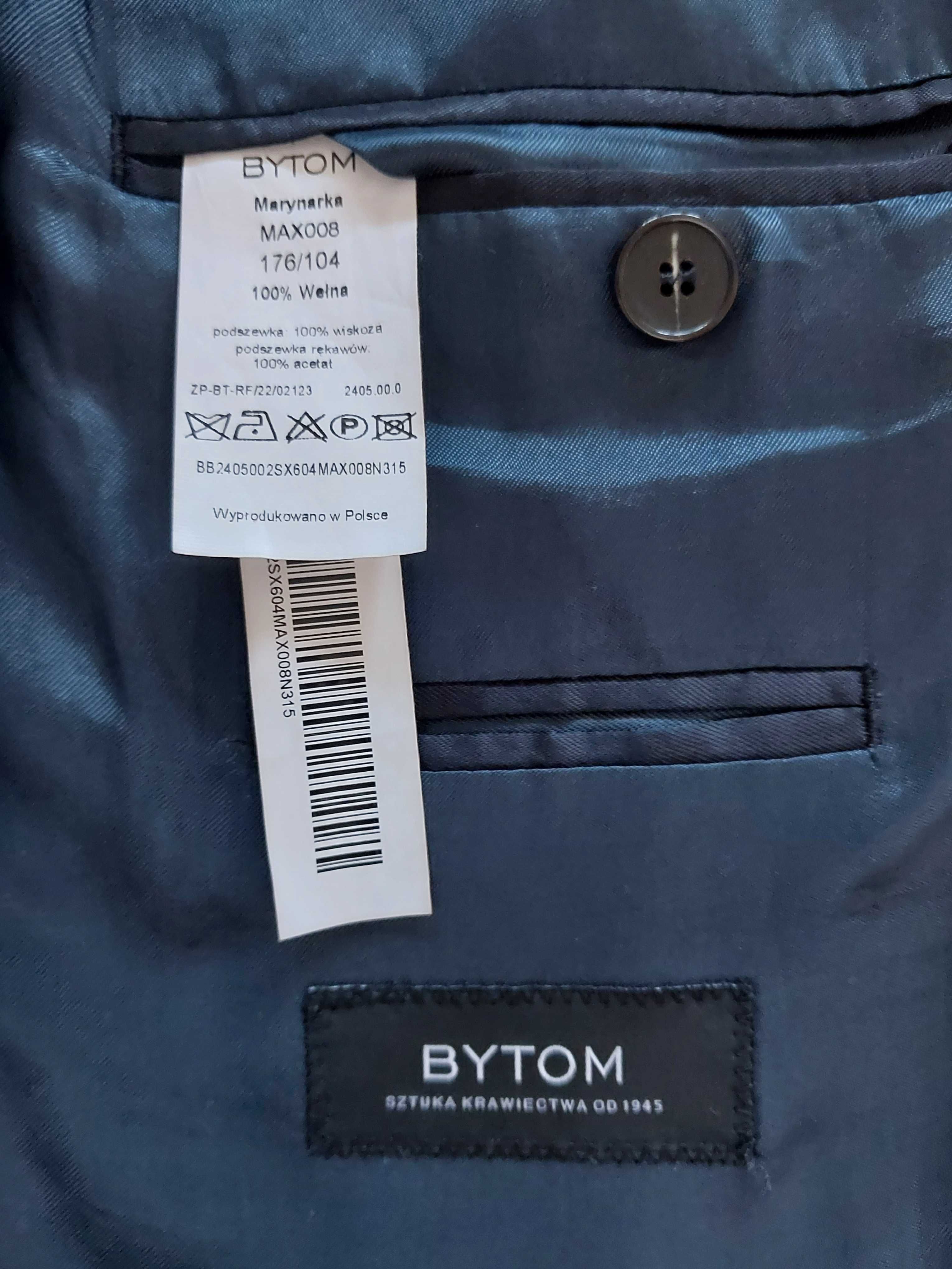 Garnitur męski 176 cm BYTOM wełna 100%
