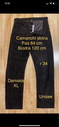 Camanchi Leathers London 34 spodnie skórzane skóra damskie XL pas84cm