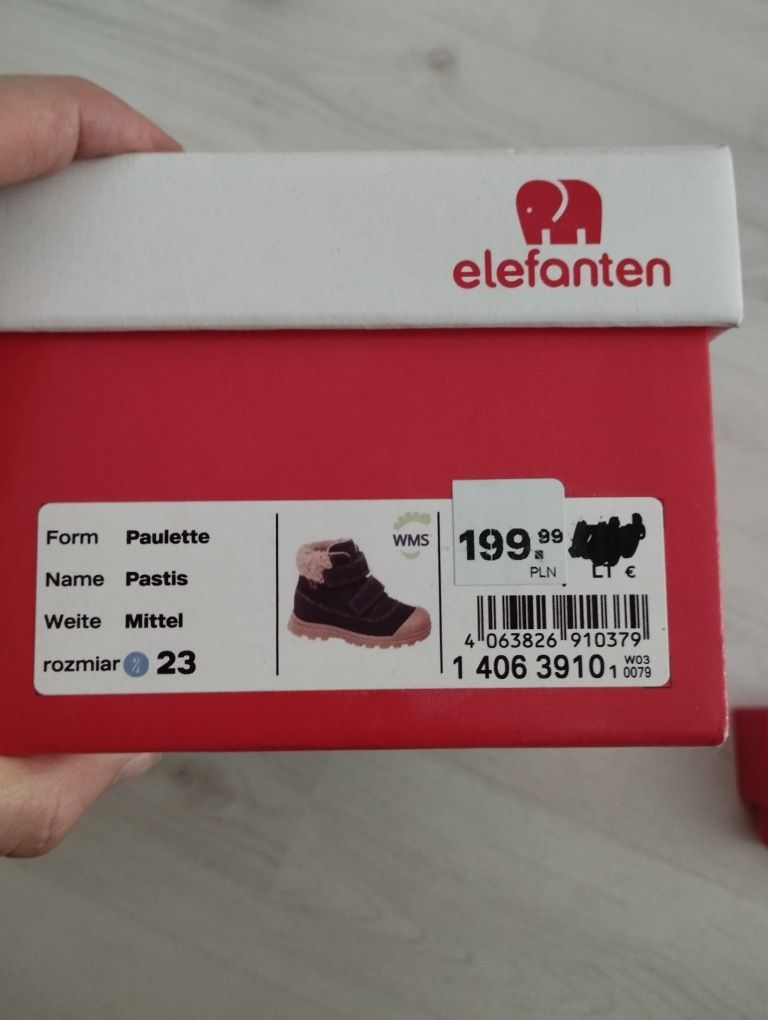Buty zimowe chłopięce elefanten rozmiar 23