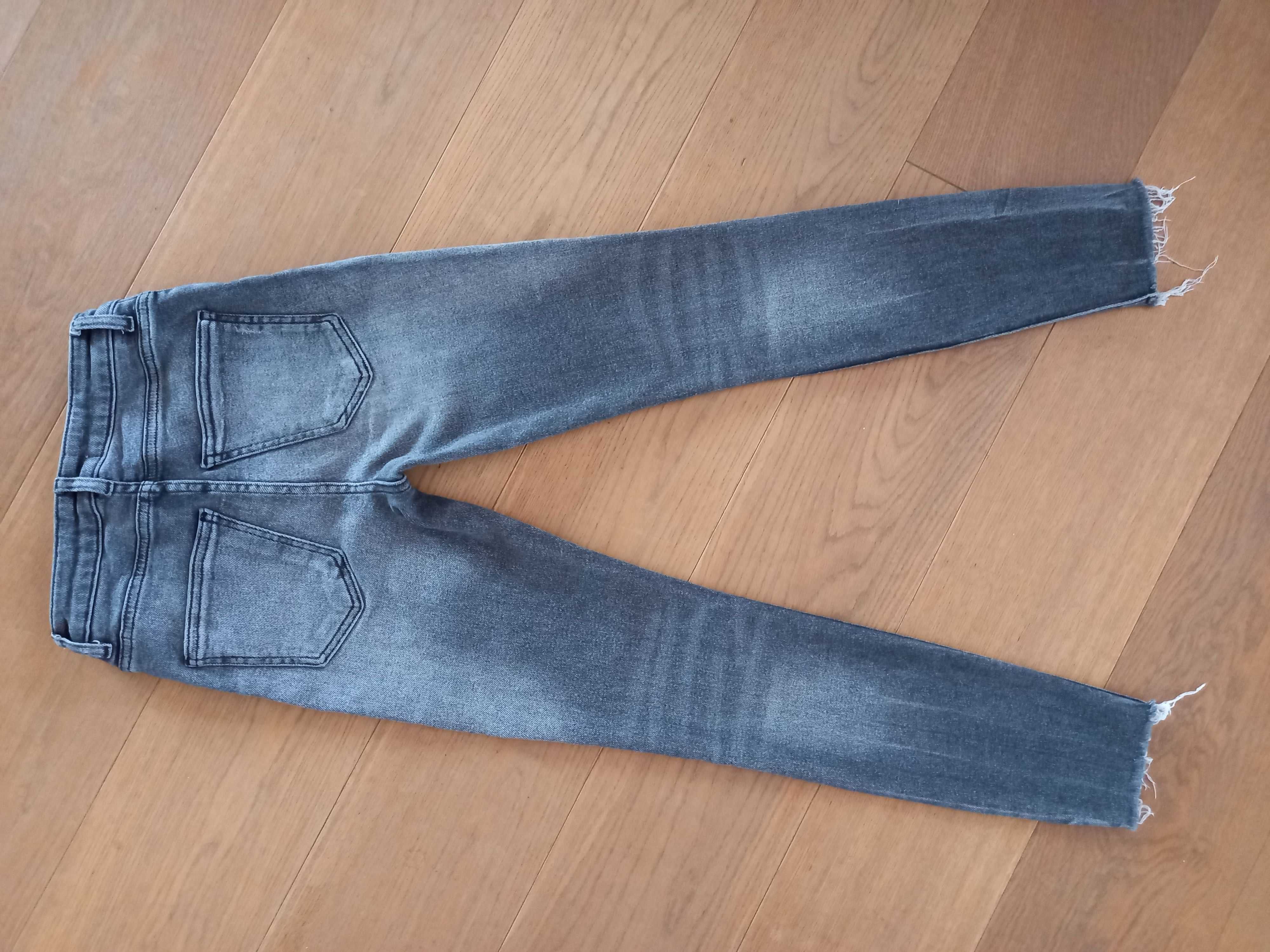 ZARA szare spodnie jeans skinny r. 34 / XS