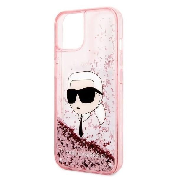 Etui Karl Lagerfeld iPhone 14 Plus 6,7" Różowe z Glitterowym Efektem