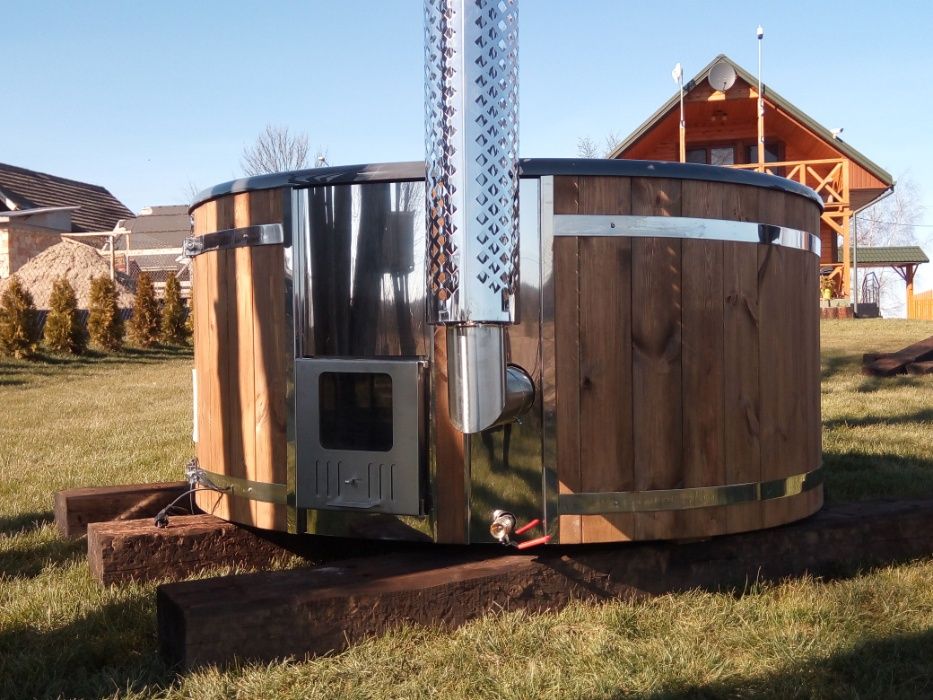 Bania Kąpielowa Gorąca Beczka Balia Ogrodowa Sauna Jacuzzi Led Spa