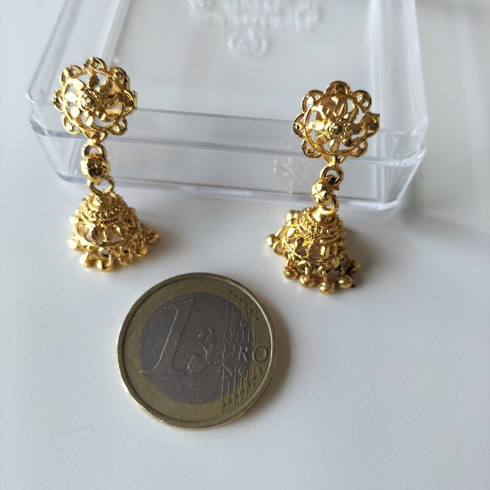 Brincos Indianos NOVOS, metal dourado