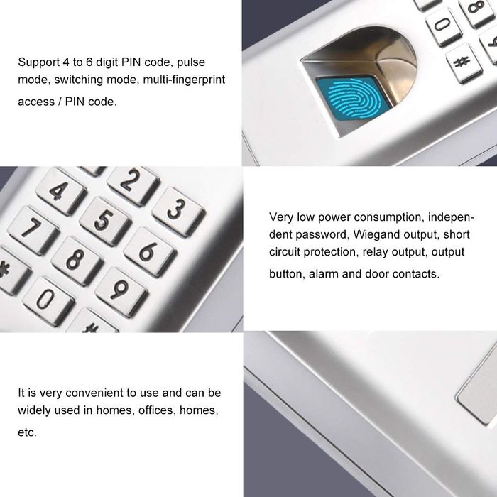 Biometria de impressão digital Senha Controle de acesso à porta Entrad