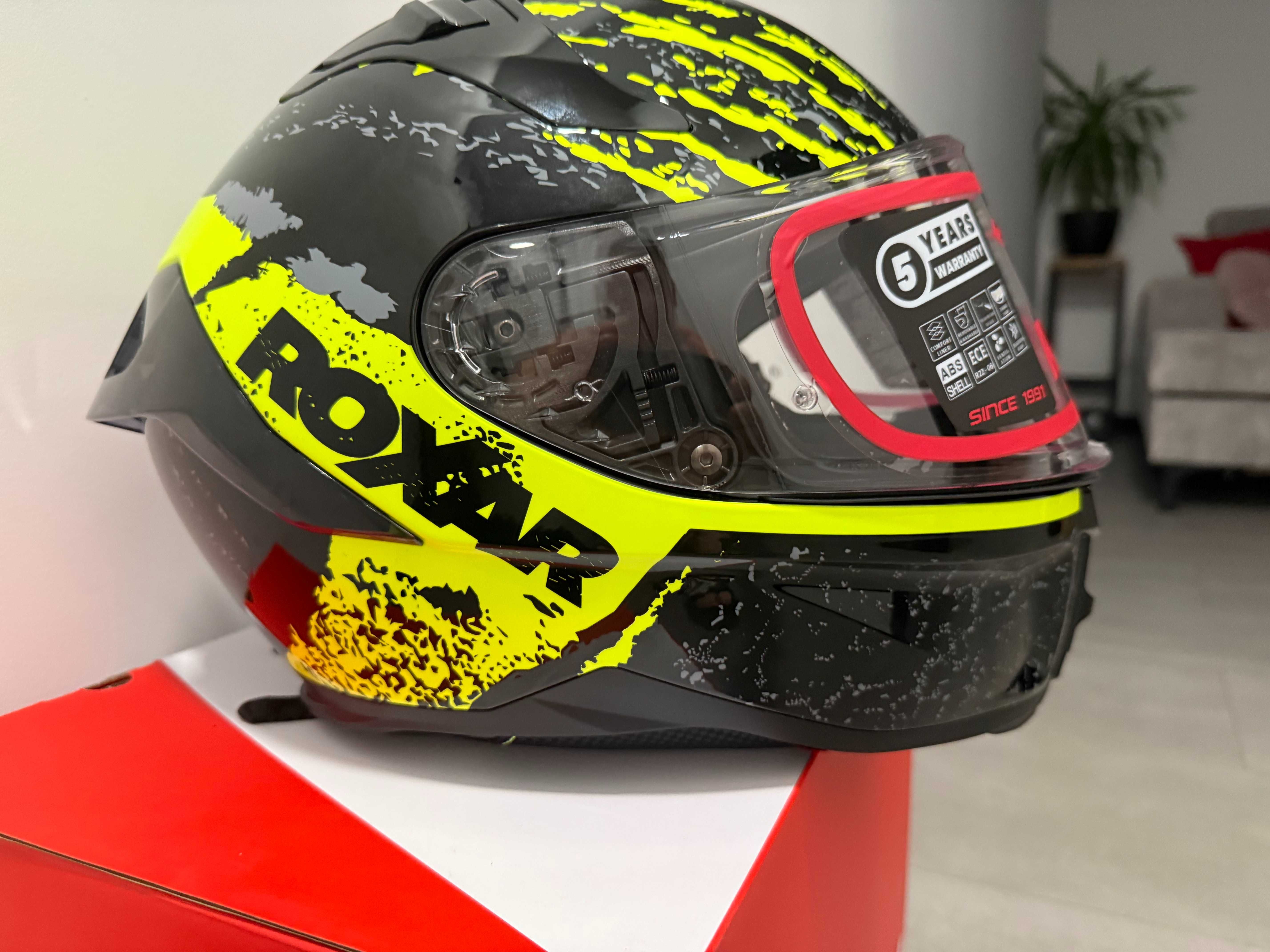 Kask motocyklowy integralny ROXAR BAYAMO TOXIC czarny żółty fluo M