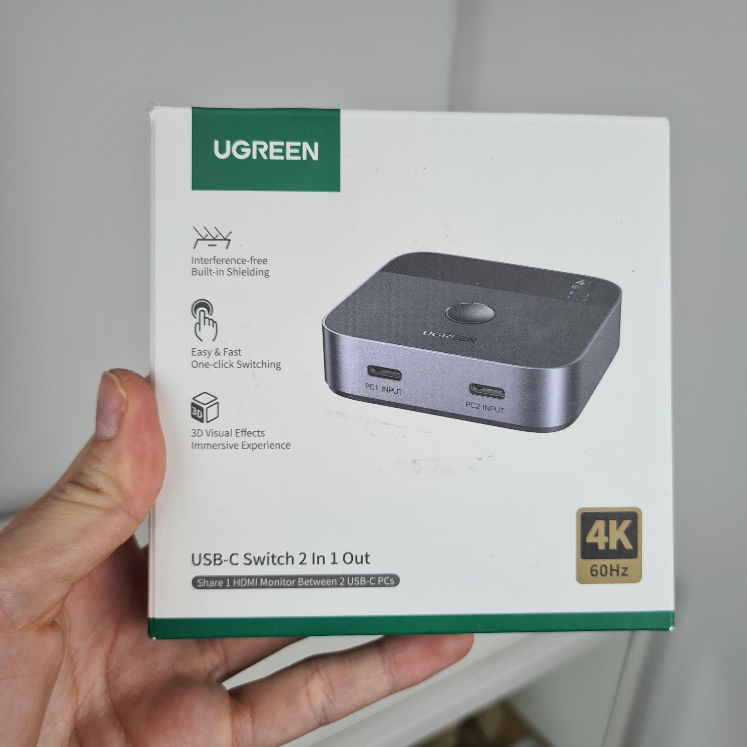 Розгалужувач Ugreen switch usb-c 2 in 1 out
