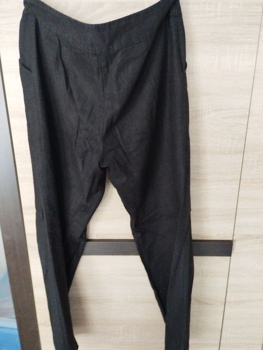 Lniane czarne spodnie rozm. XL
