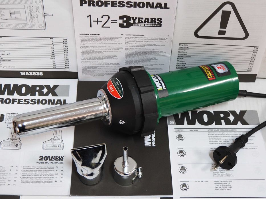 Profesjonalna zgrzewarka WORX spawarka do plastiku pandeka 1600w