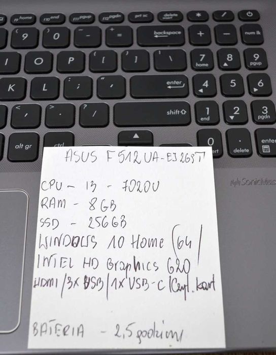 Laptop/Vivobook/Asus S 15/Ryzen 5/8GB/256GB