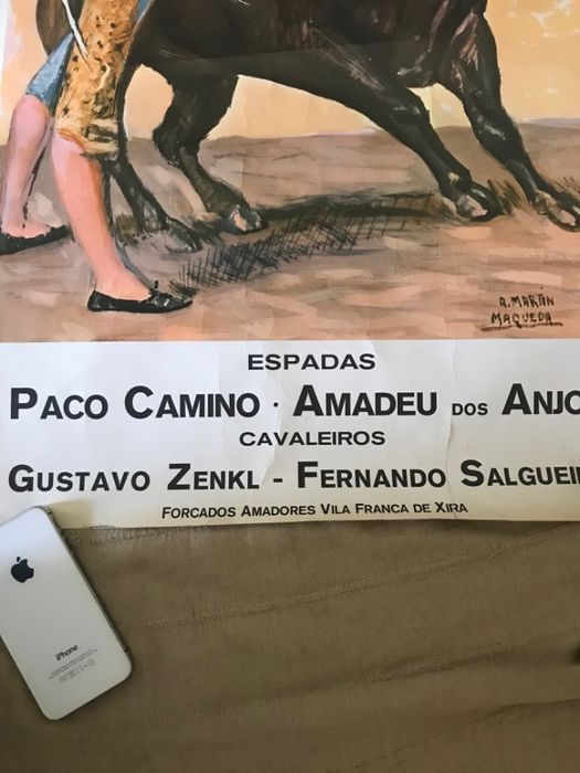 Cartaz Tourada na Nazaré (muito antigo)