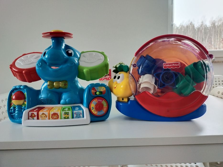 Słonik clementoni i ślimak Fisher Price