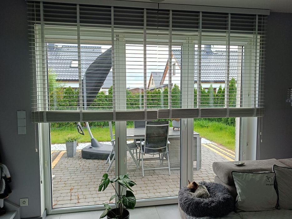 Żaluzje bambusowe biale 143x250cm (komplet -2szt)