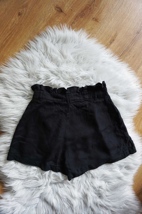 XS 34 H&M czarne szorty spodenki 100% wiskoza lato