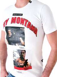Philipp Plein Scarface Koszulka motyw z aktorem  biała