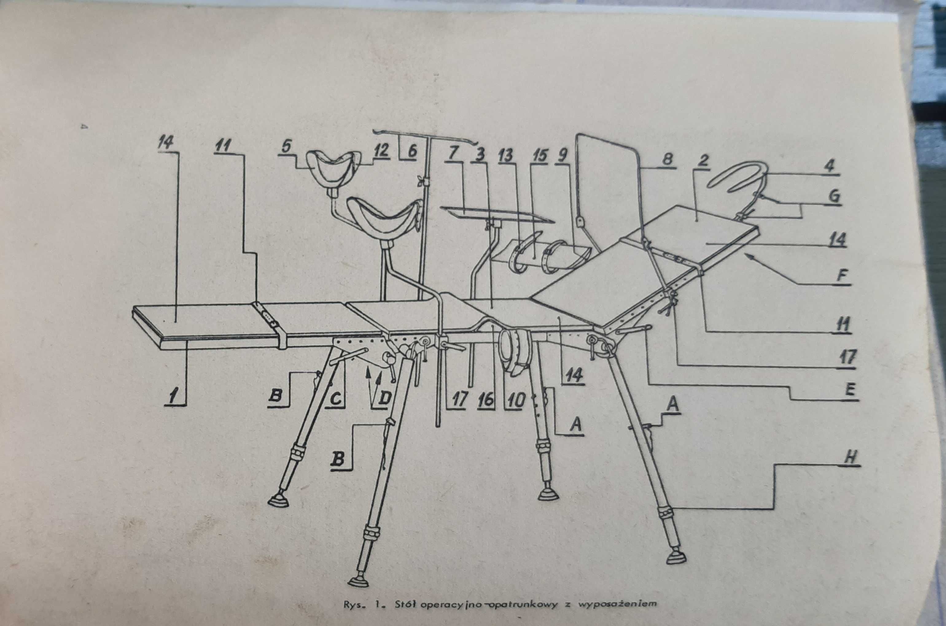 Stół medyczny wielofunkcyjny, loft, vintage fotel medyczny