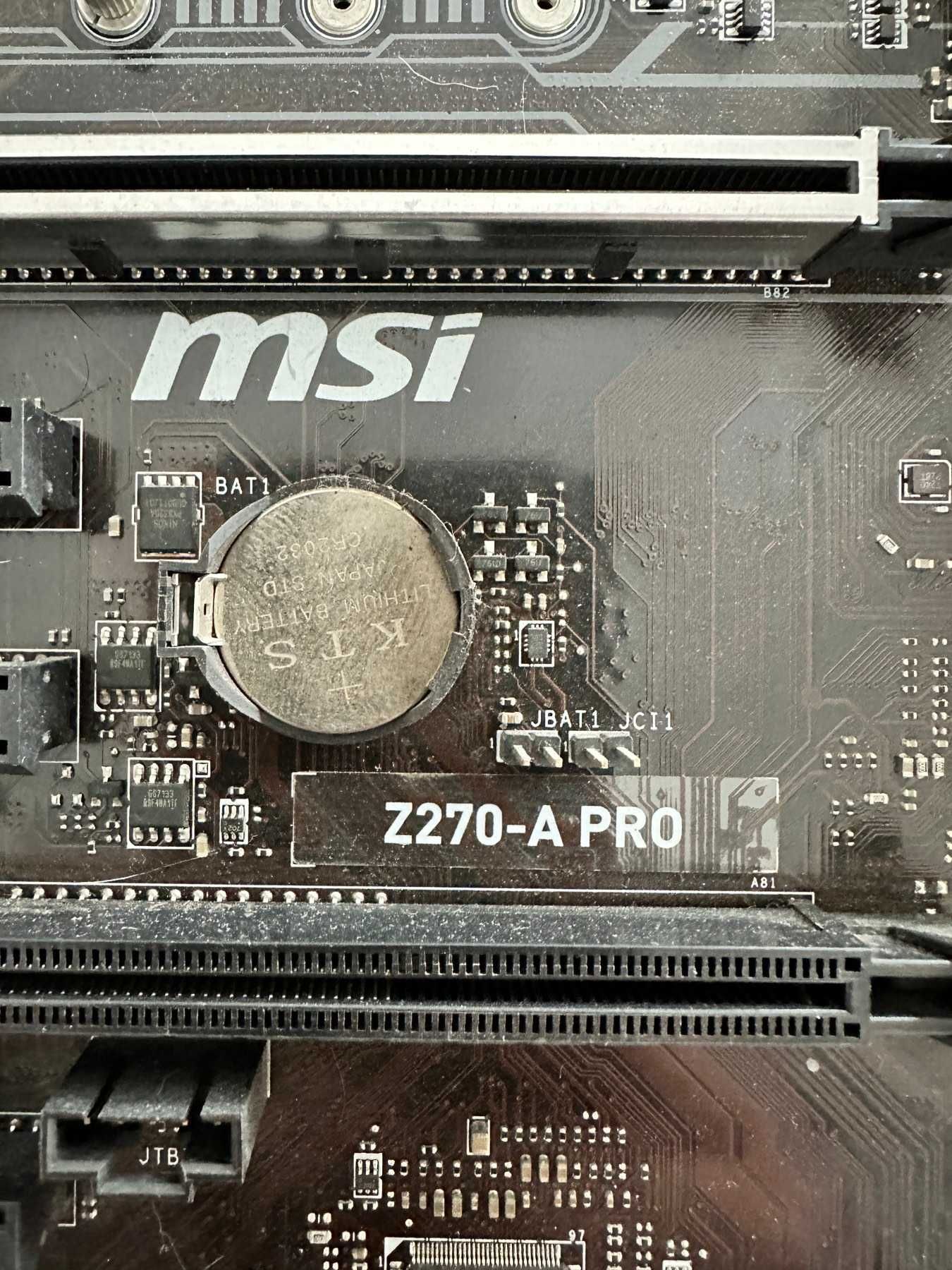 Продам материнскую плату MSI Z270A-Pro + CPU I5-7500 +кулер