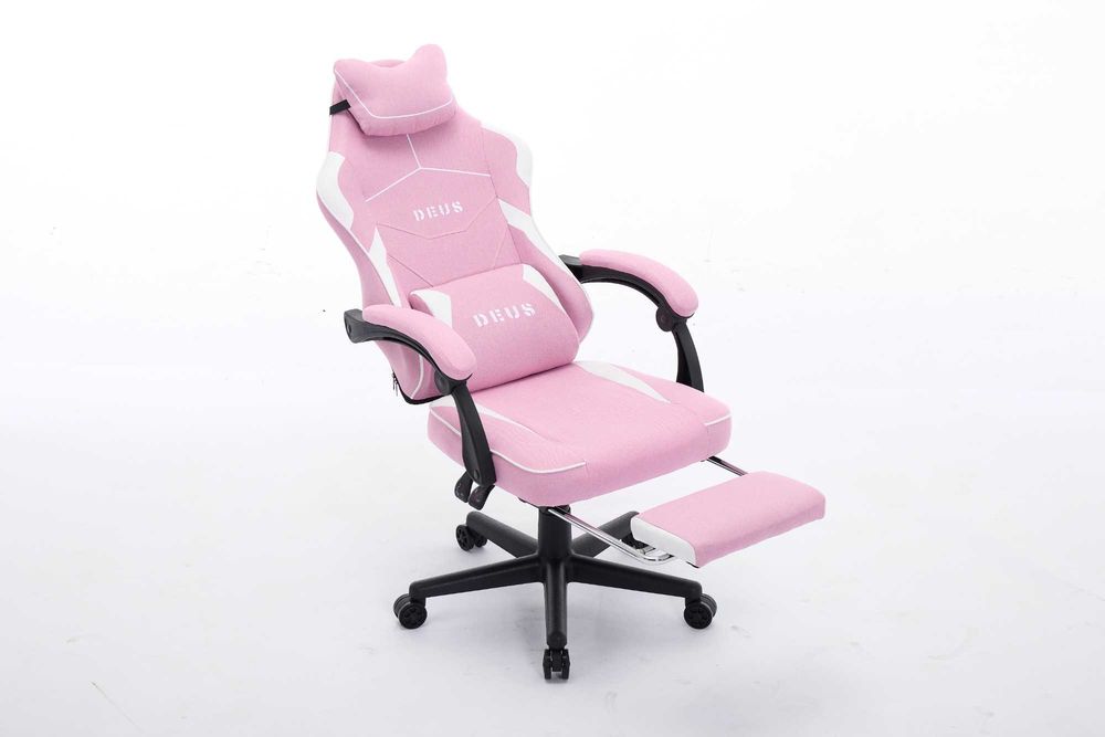 Комп’ютерне крісло із тканини з підніжкою і 2 подушками до 130кг EDGE