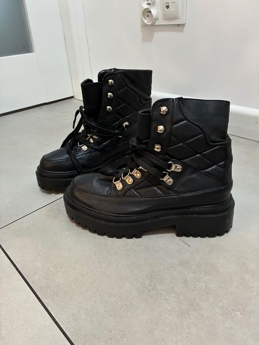 Pikowane sztyblety czarne 37 Retro