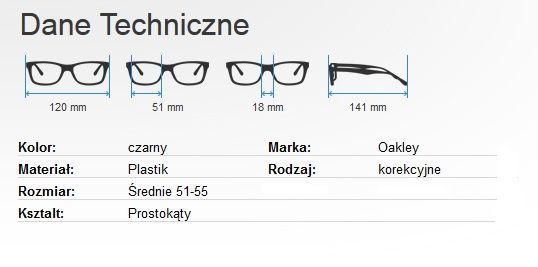Okulary OAKLEY OX oprawki korekcyjne czarne kujonki