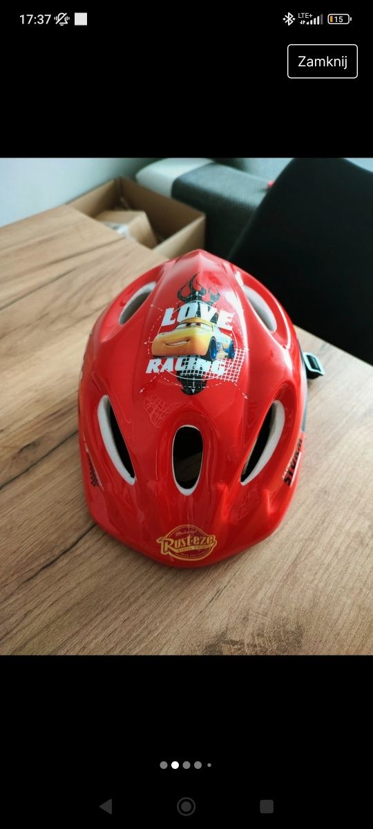 Kask rowerowy dziecięcy Auta / Zygzak McQueen regulacja+pianka