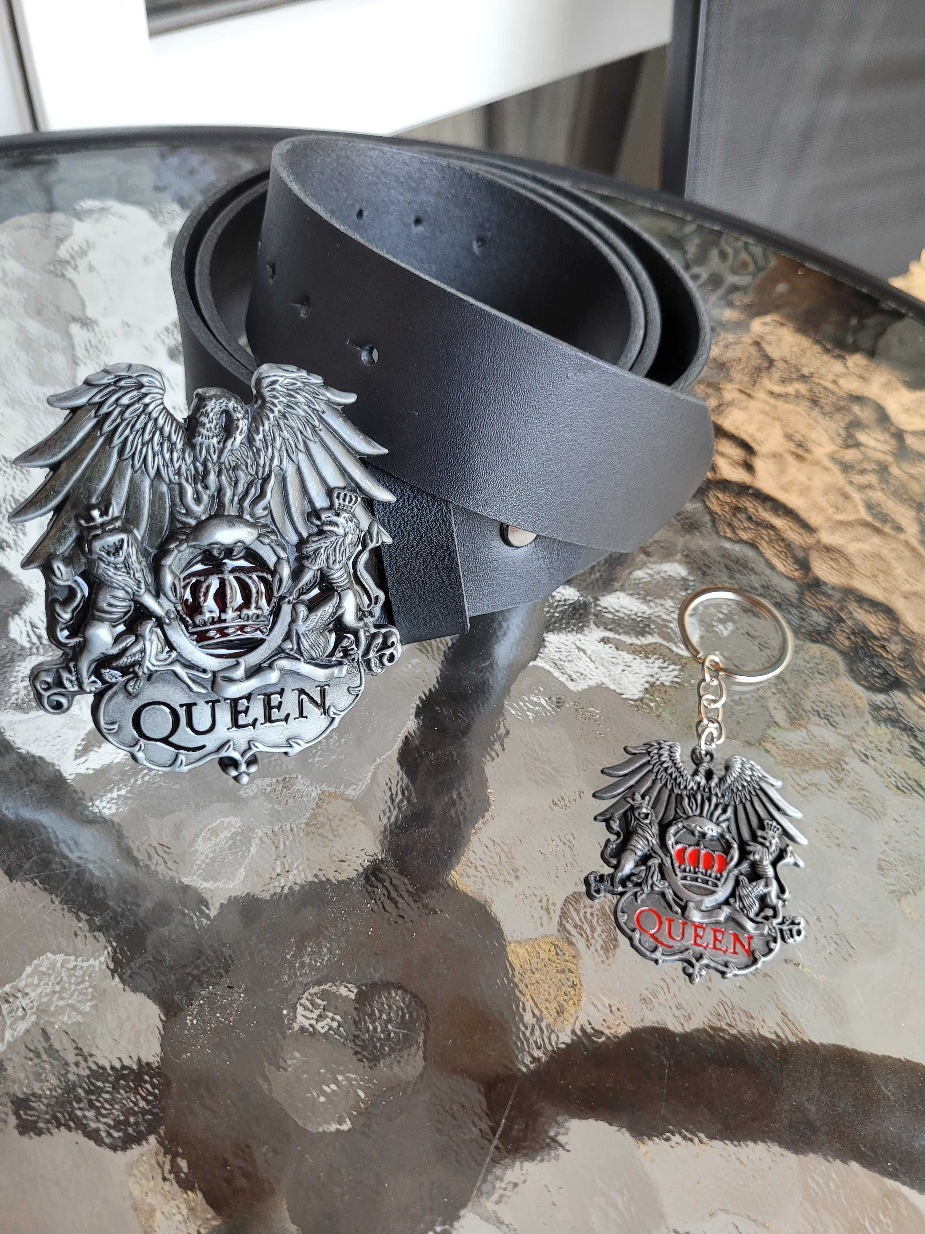 Zestaw na present skórzany pasek + brelok zespołu Queen