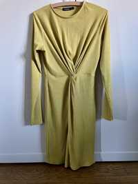 Boohoo kanarkowa sukienka elastyczna m/38 j.nowa