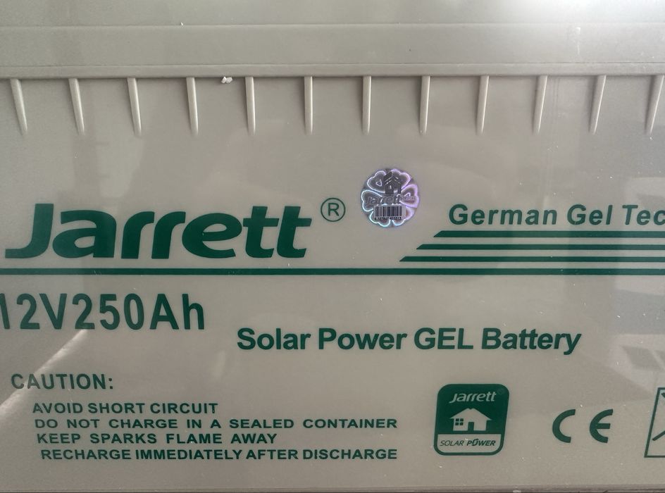 Акумулятори jarrett 12v 250ah гелеві