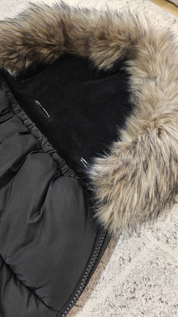 Śpiwór zimowy do wózka Cottonmoose futerko czarny