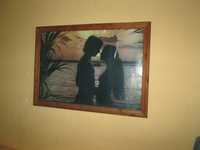 obraz duży w drewnianej ramie do sypialni, salonu 107 cm x 77 cm