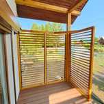 Żaluzje ogrodowe, ruchome deseczki,  zabudowy tarasów, shutters