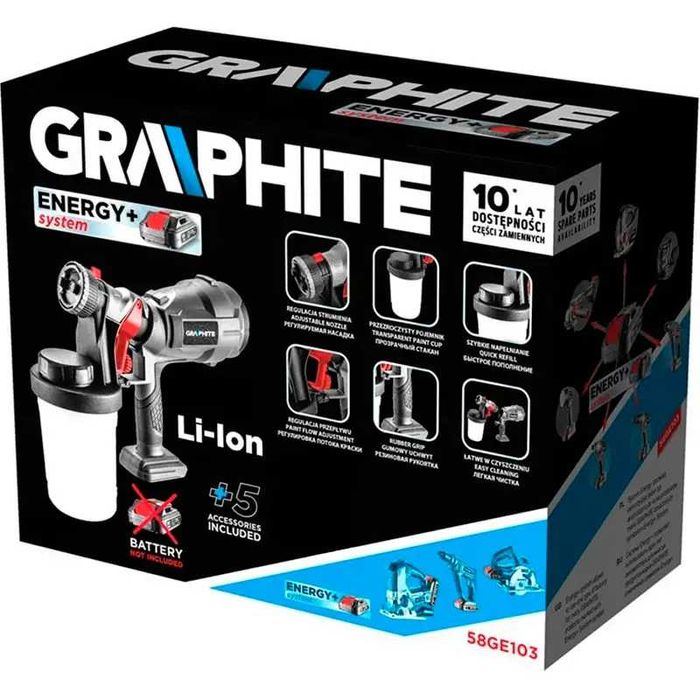 Акумуляторний фарбопульт GRAPHITE 2 АКБ 24V  для фарбування стін