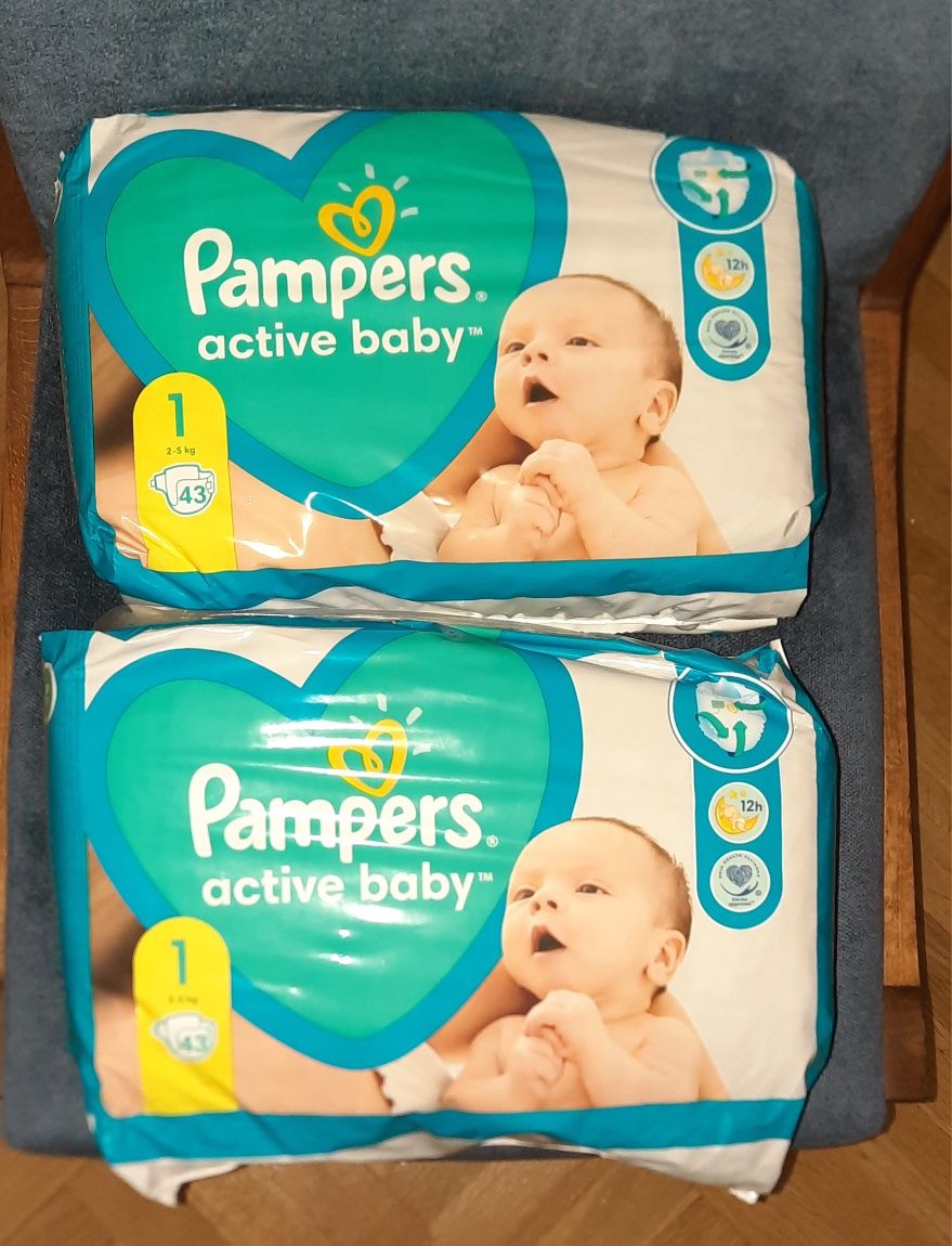 Pieluszki Pampers Active Baby roz. 1+gratisowe szt łącznie ok. 100 szt