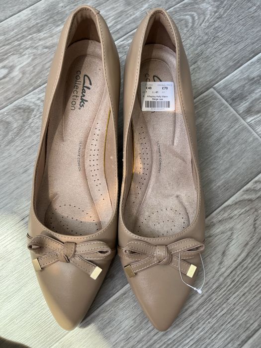 Туфлі Clarks  Keply HoIIy Warm колір бежевий розмір 40-41