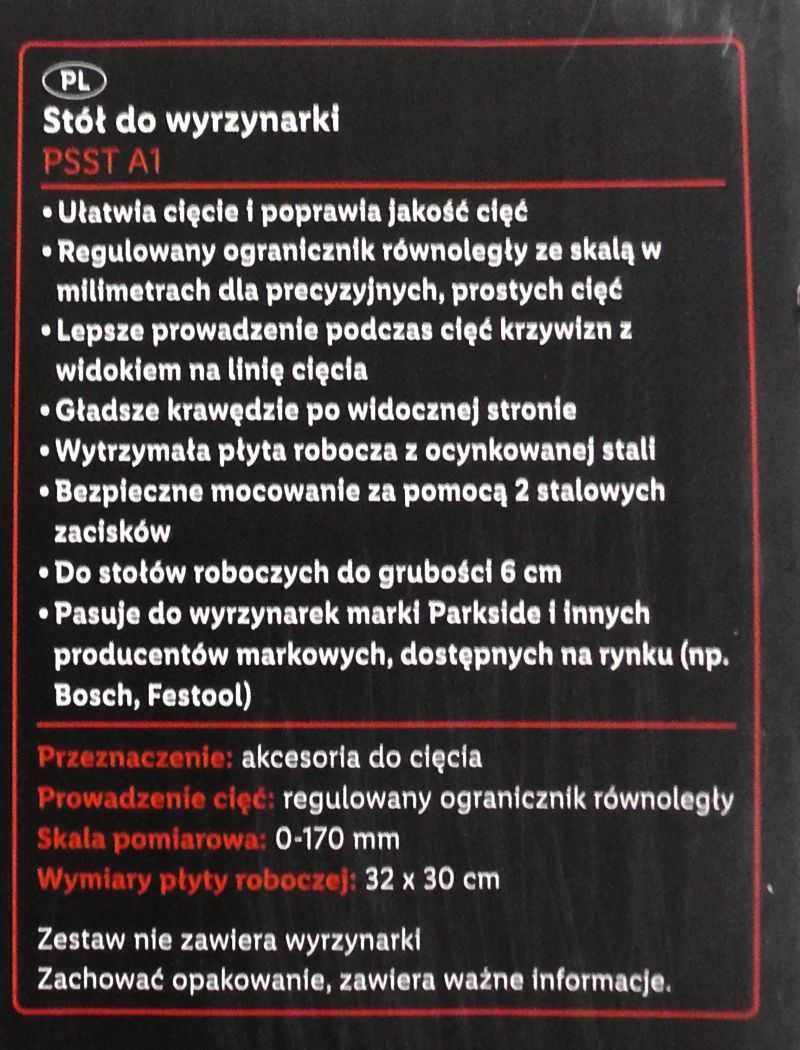 Stół do wyrzynarki PARKSIDE 32x30cm