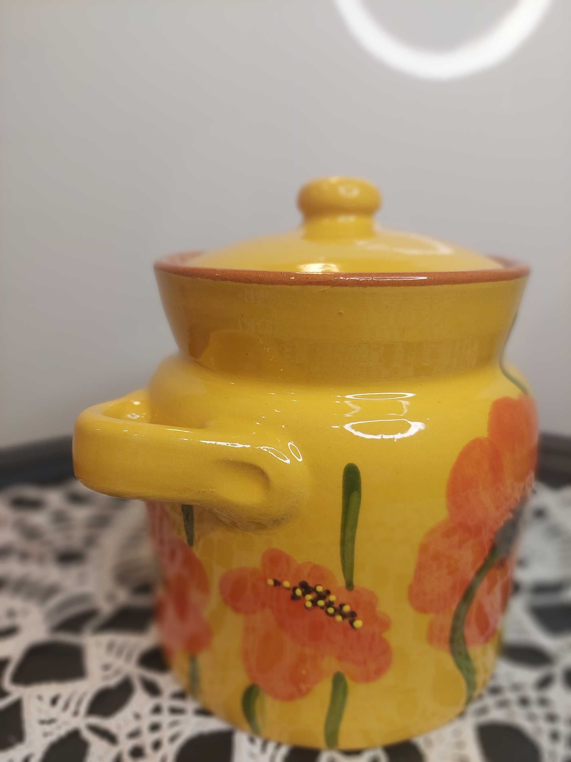Naczynie ceramiczne szkliwione z przykrywką 0,7l