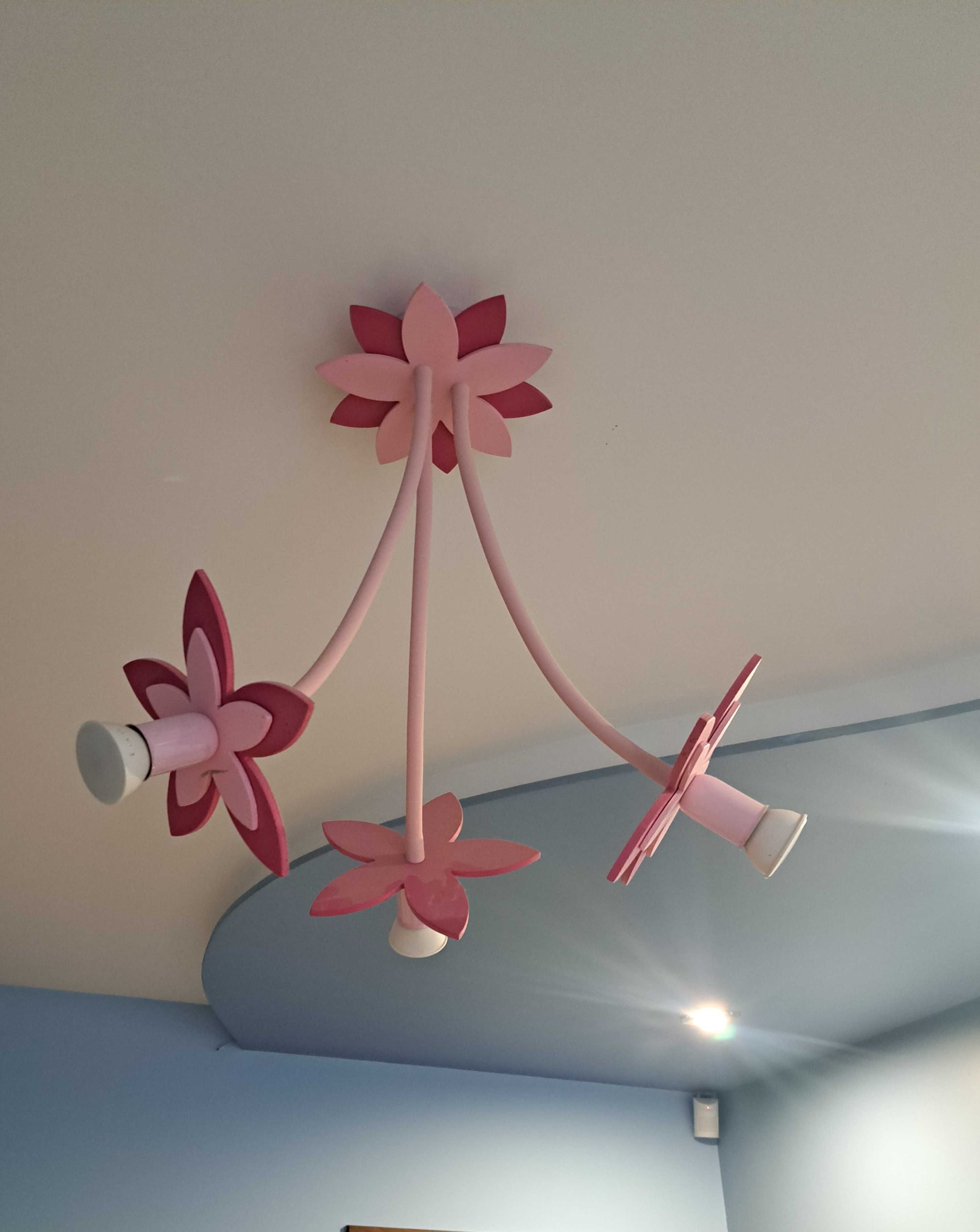 Lampa sufitowa zyrandol Flower pink różowe kwiatki dla dziecka