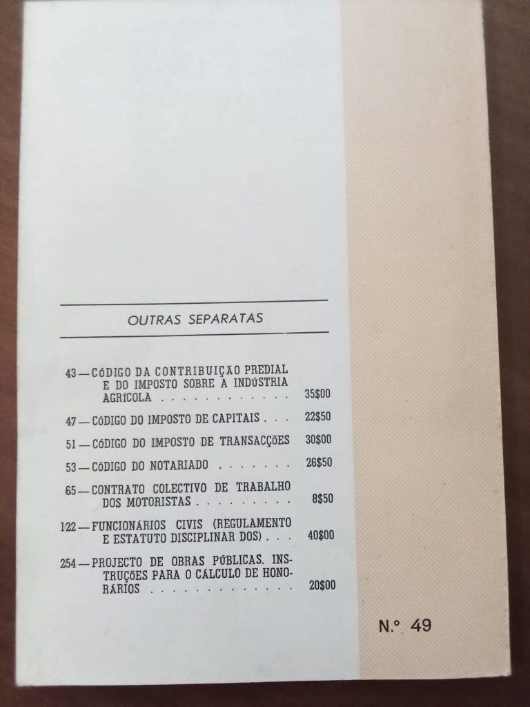 Código do Imposto de Mais Valias - 1972