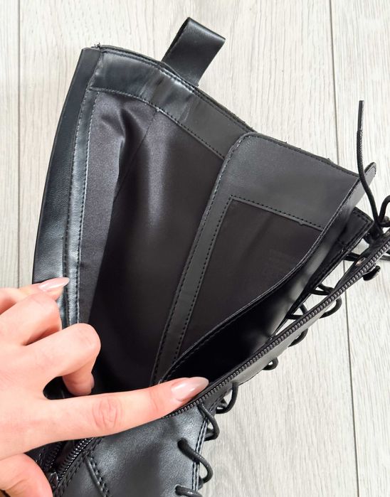 Чоботи з високою халявою та платформою mango жіночі трендові