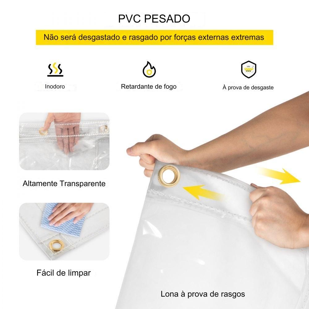 Cobertura Impermeável Transparente - Com Ilhós, Aproximadamente 8.92m