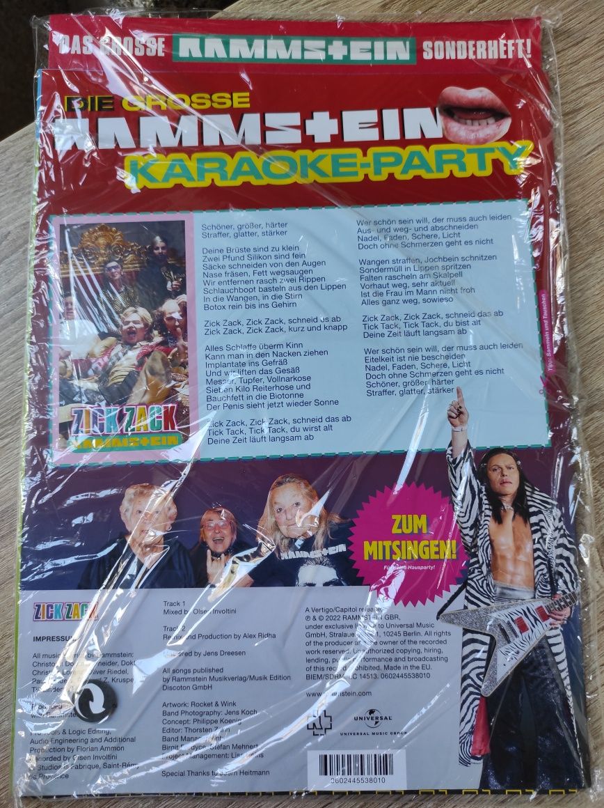 Rammstein - Zick Zack CD single e revista