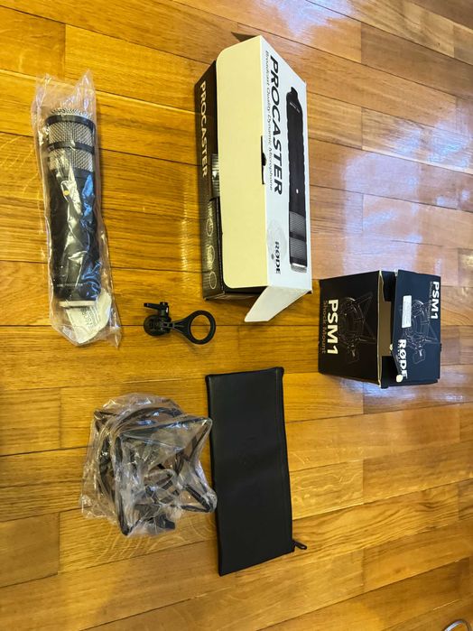 Microfone Rode Procaster + Rode PSM1 Schock Mount