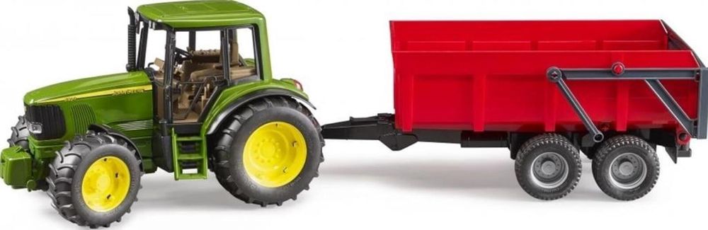 Traktor John Deere 6920 z wywrotką czerwoną pudełko,670x225x180 mm