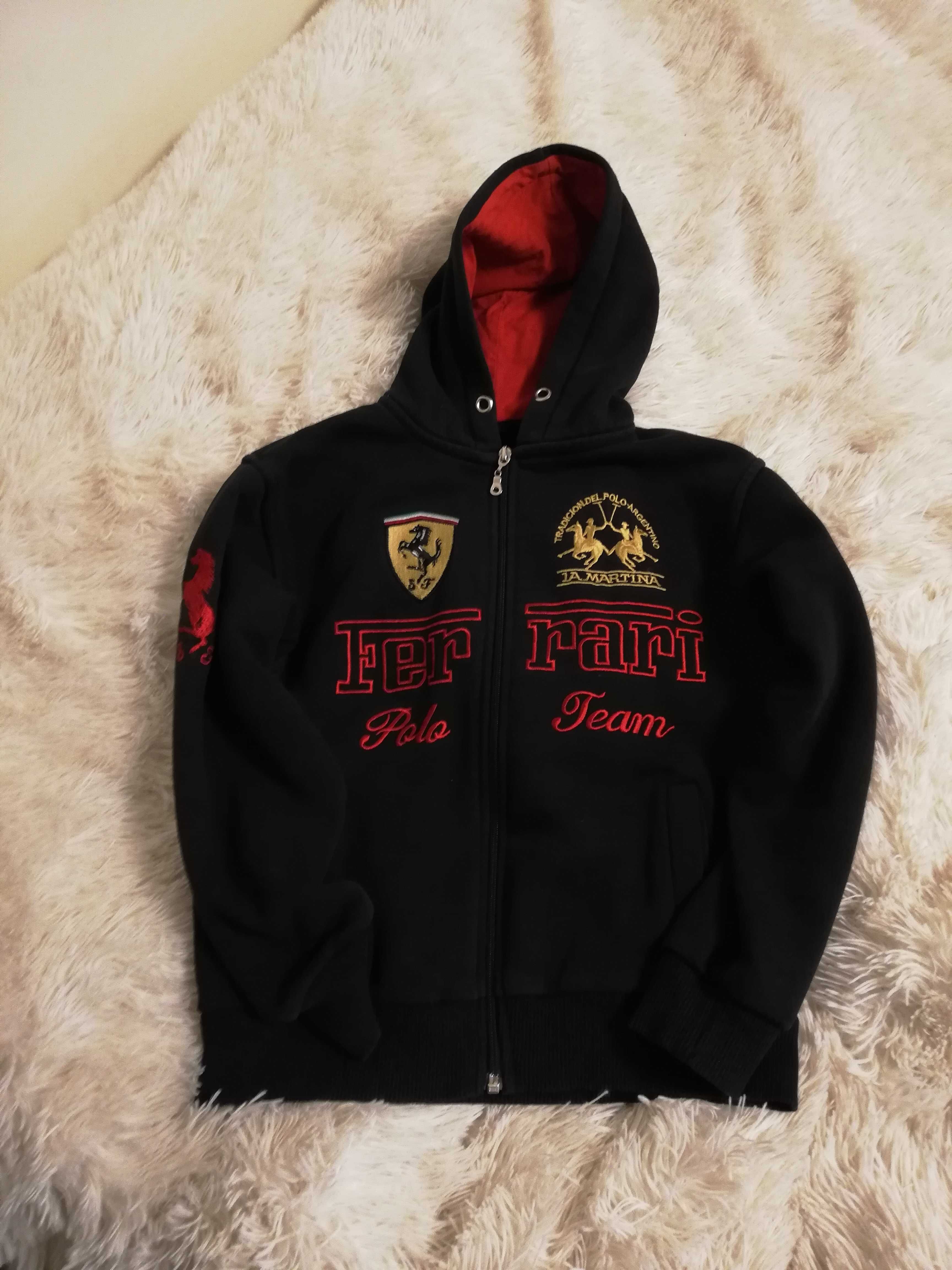 bluza Ferrari La Martina 134 140 czarna z kapturem