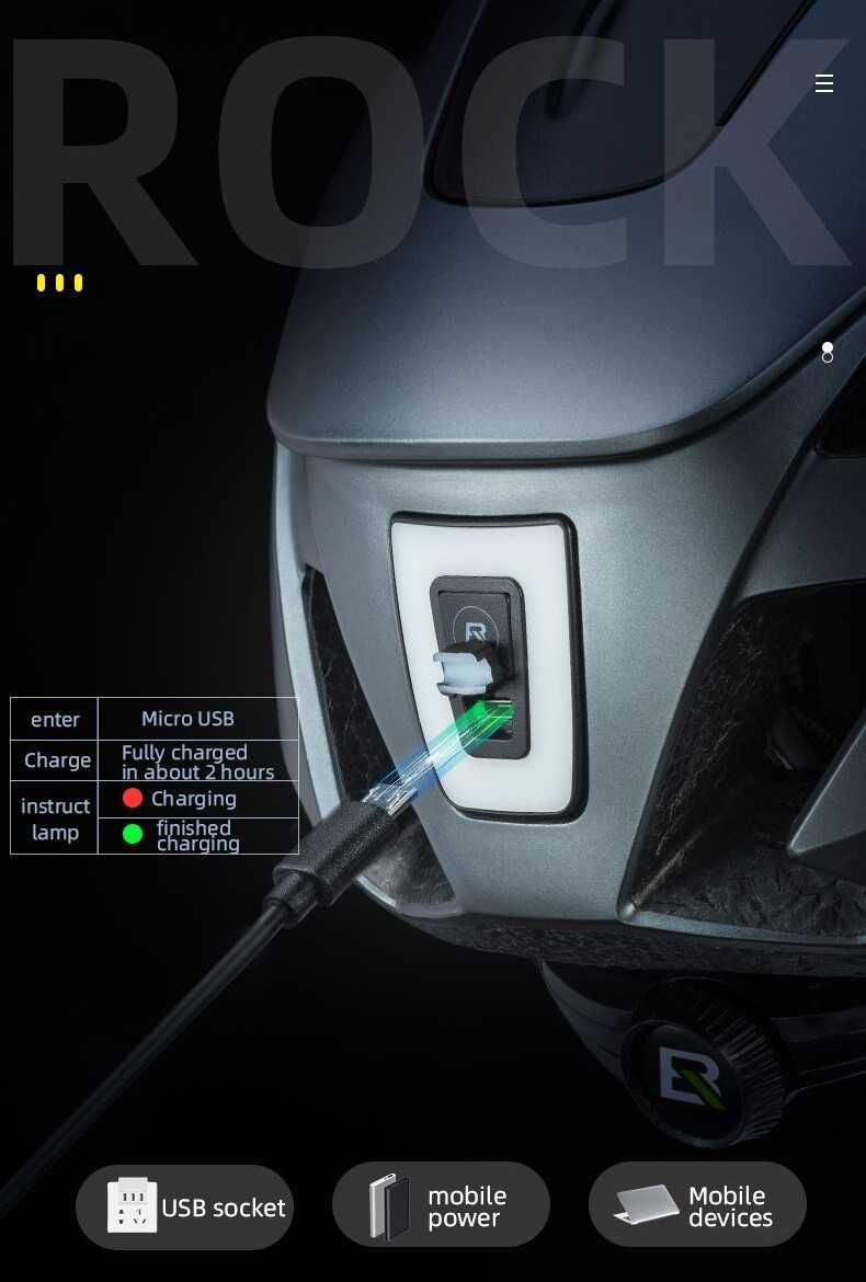 Шлем Rockbros WT-018 светодиодный габарит велошлем велошолом