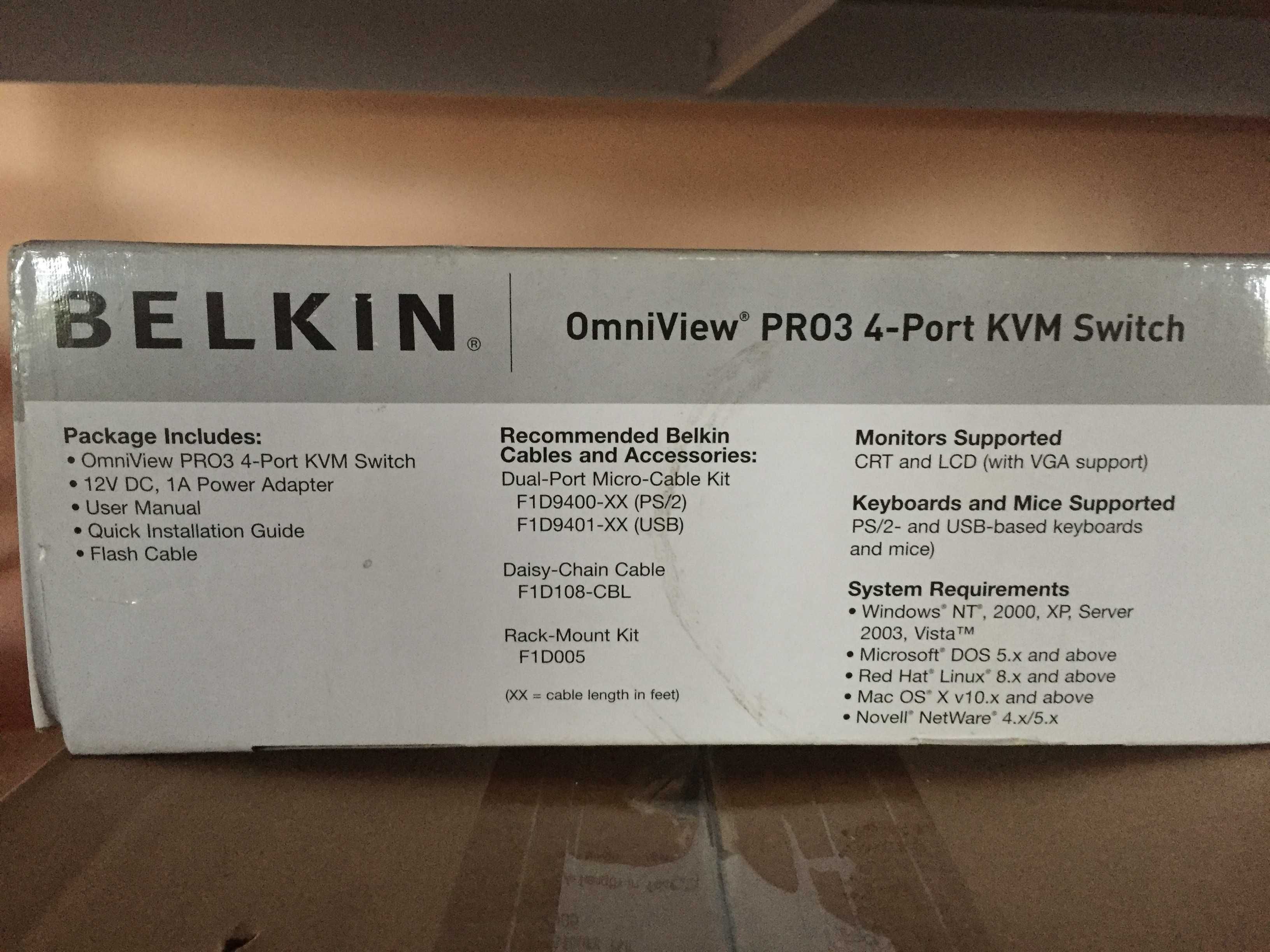 KVM-перемикач Belkin OmniView PRO3 4-Port KVM Switch