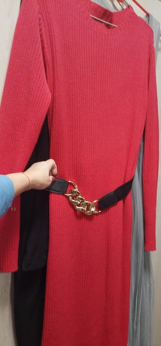 Czerwona dzianinowa sukienka od s do xxl