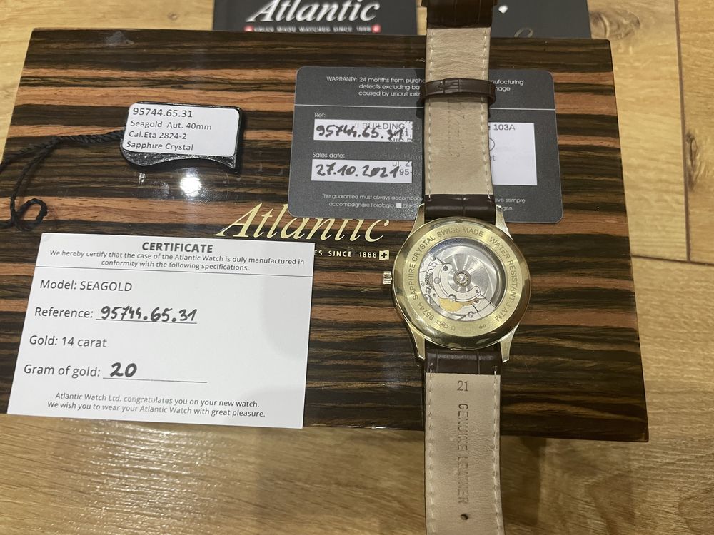 Złoty Zegarek Atlantic Jak Nowy Zobacz
