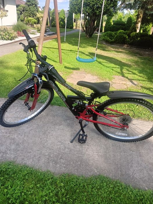 Rower 24 cali czarno czerwony. Odbiór osobisty