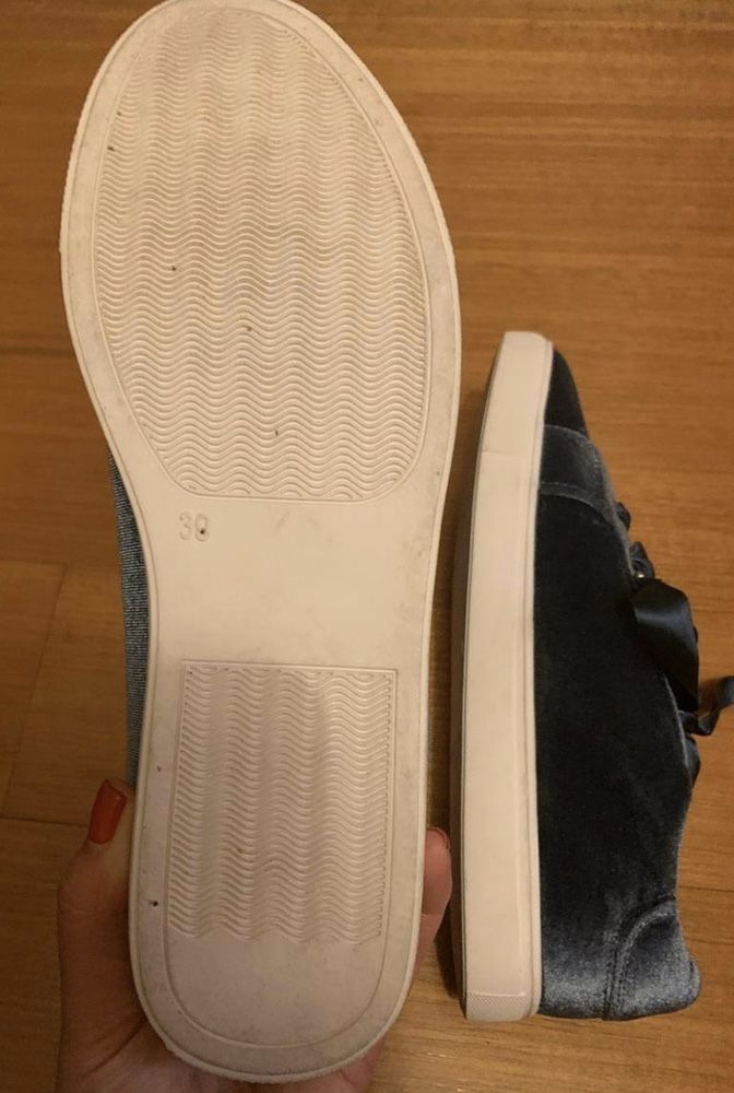 Sapatilhas veludo, Bershka, azuis