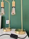 Zestaw 2x lampa stołowa Lina złota E27 Inspire + żarówki